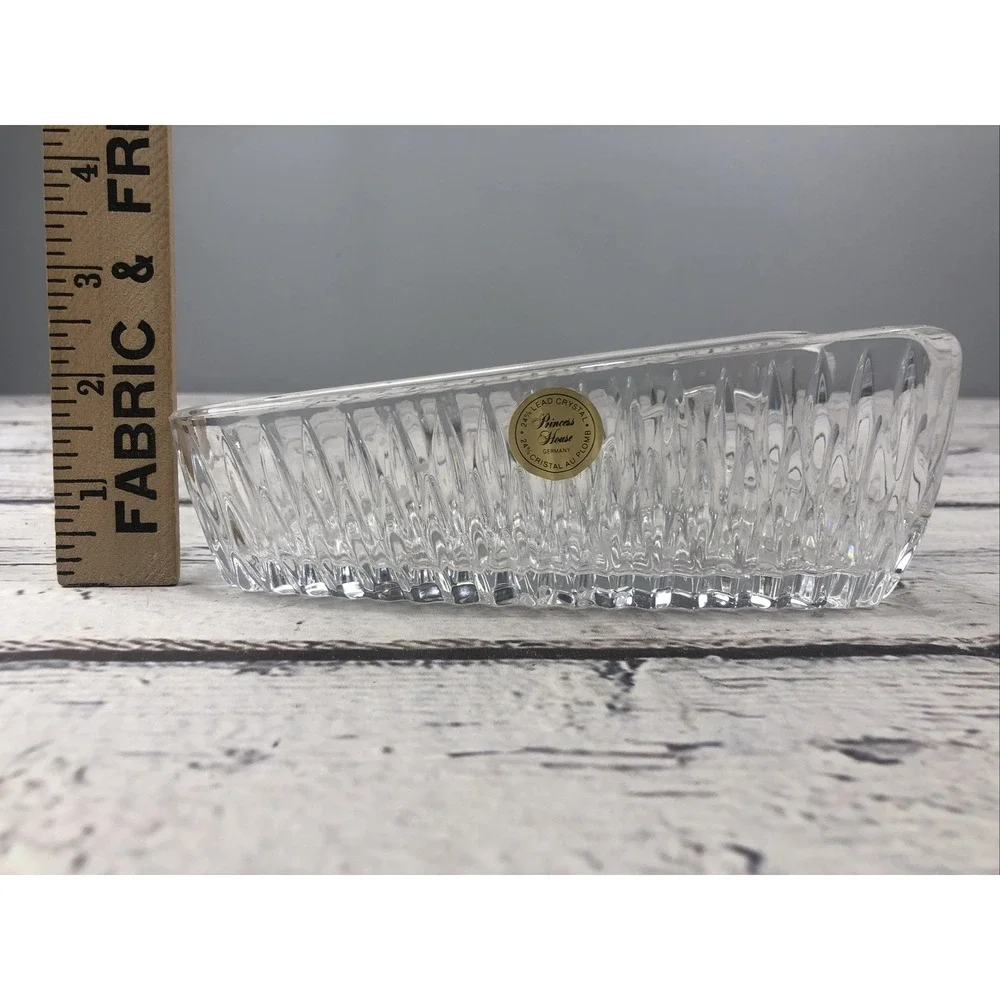 Vintage Princess House Lead Crystal Knife Holder Giftware #839 Original Box NEW